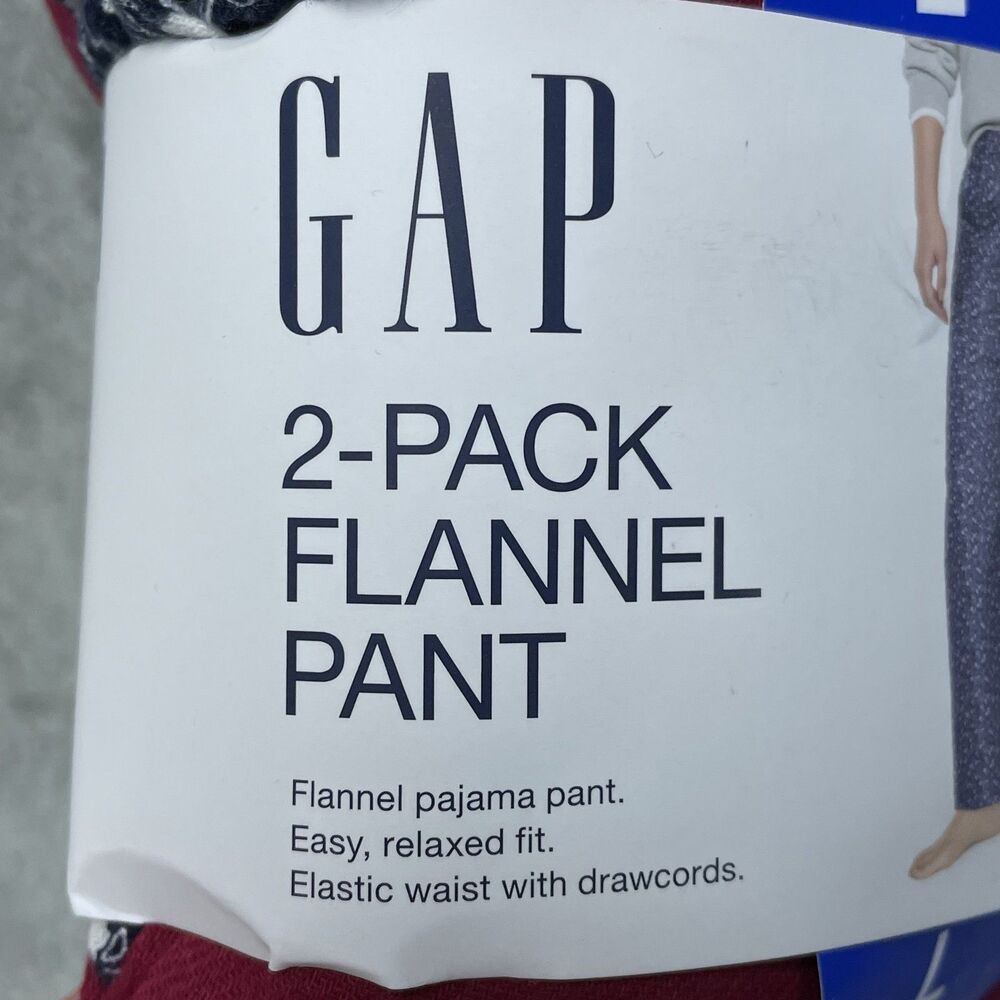 GAP Women's L 2-Pack Flannel Pajama Pants Navy/Red H1061 - Picture 3 of 5